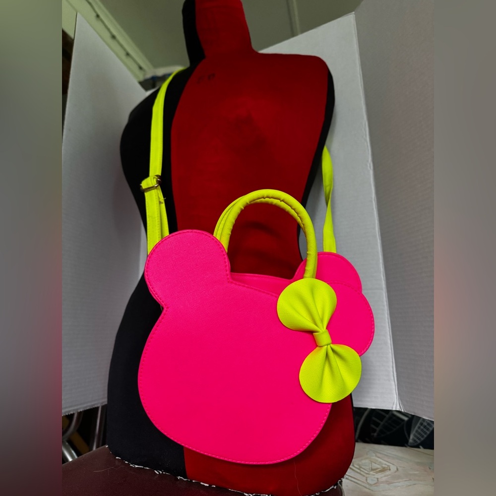 Neon Pink and Yellow Mini Mouse Bag
